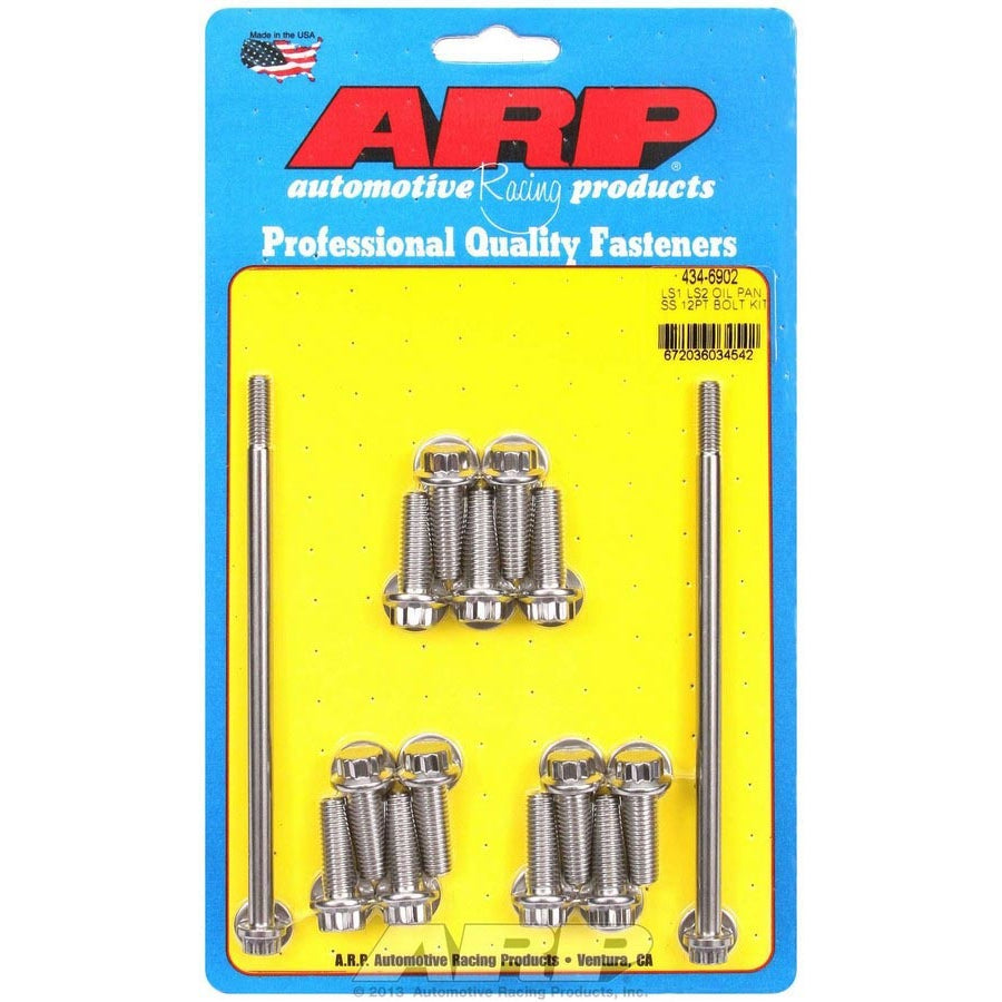Oil Pan Bolt Set Polished Stainless Steel GM LS Engines Mr Gasket main image 0