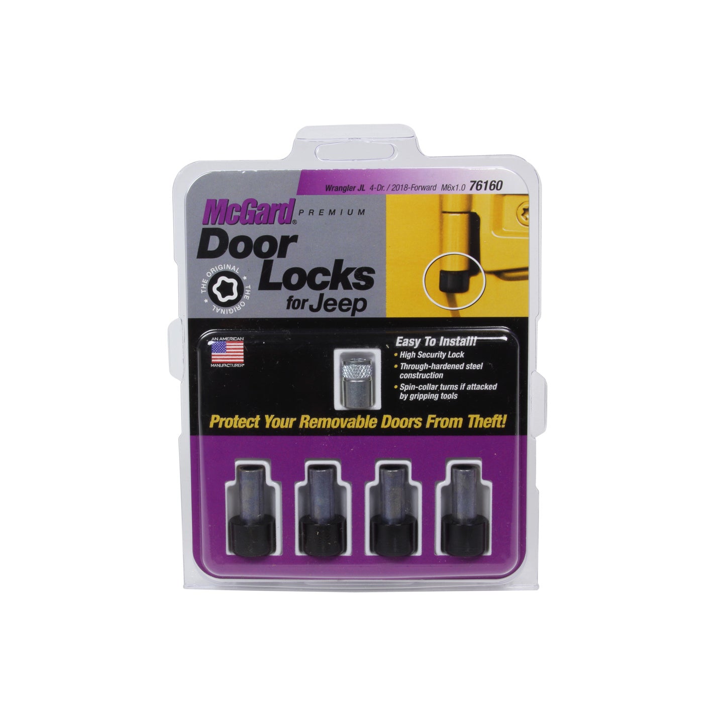 McGard Door Pin Lock 6 mm x 1 Thread 1/4 in Drive Key Included