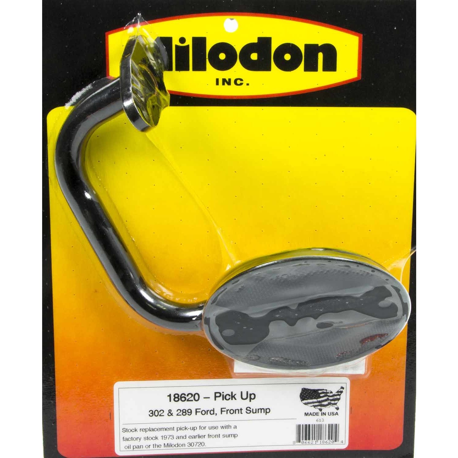Milodon 18620 Oil Pan Pickup For Ford 302 & 289 Engines - Black Plated Stock Replacement