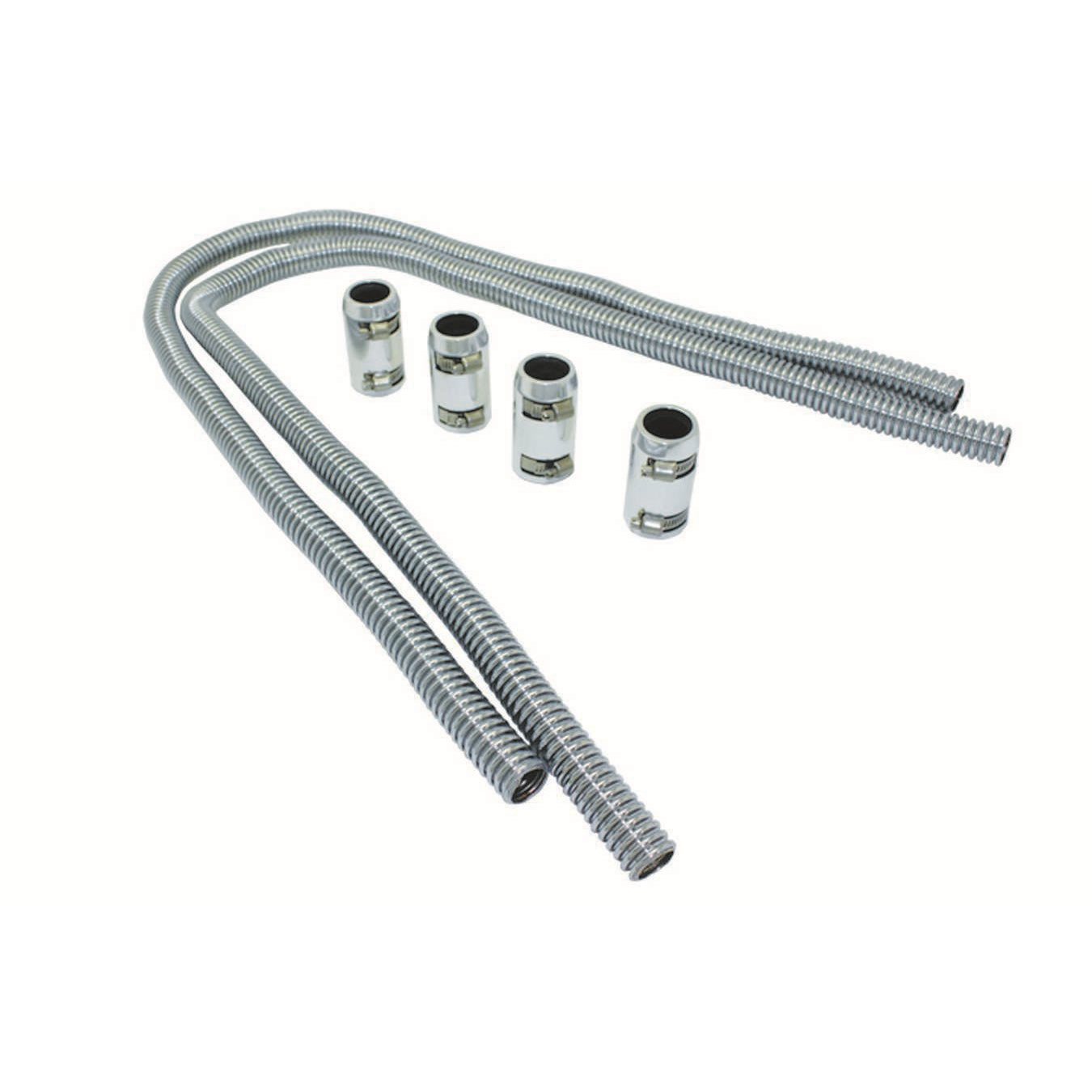 Specialty Chrome Radiator Hose Kit - 44 In Long - Polished End Caps 