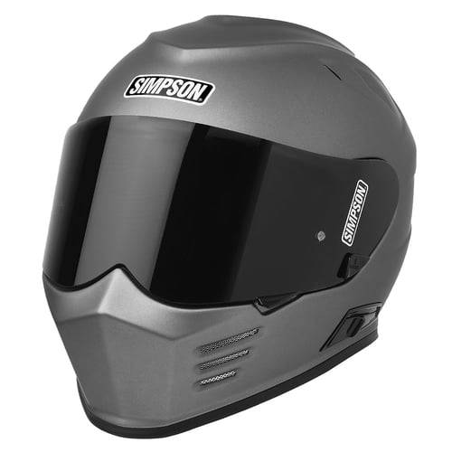 flat gray motorcycle helmet Simpson GBDS4 Simpson Ghost Bandit Helmet