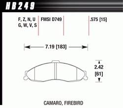 Brake Pad Sets - Street Performance - 1998-2002 Camaro SS/Firebird D749 Pads (D749)