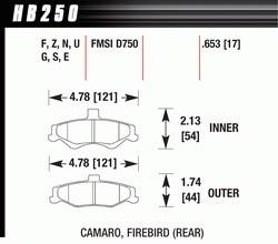 Brake Pad Sets - Street Performance - 1998-2002 Camaro SS/Firebird D750 Pads (D750)