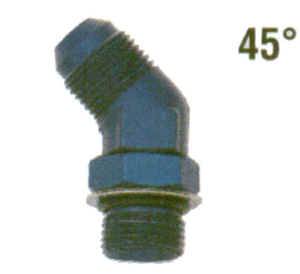 AN O-Ring Port Fittings and Adapters - 45° Male AN O-Ring Port to Male Flare Adapters
