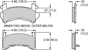 Brake Pad Sets - Circle Track - GM Metric Pads (D154)