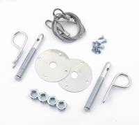 Mr. Gasket - Mr. Gasket Competition Hood & Deck Pinning Kit - Includes Scuff Plates / Two 24" Lanyard Cables / Two Safety Pins / Hardware