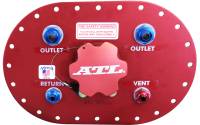 ATL Racing Fuel Cells - ATL 6" x 10" Fill-Plate w/ Flapper Valve - Aluminum - (2) #8 Outlets - Billet Aluminum Cap