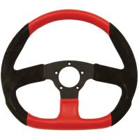 Grant Products - Grant Suede D - shaped Steering Wheel - 13 3/4" - Black/Red