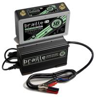 Braille Battery - Braille Battery Super-Sixteen Battery and Charger Kit Lithium 16V 675 Cranking Amps - Top Post Screw" Terminals