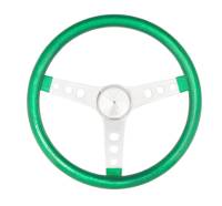 Grant Products - Grant Steering Wheels Metal Flake Steering Wheel 13-1/2" Diameter 3-Spoke Green Metal Flake Grip - Steel