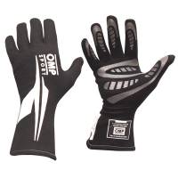 OMP Racing - OMP OS 60 Gloves Black And White LG FIA/SFI