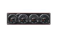 Longacre Racing Products - Longacre Waterproof SMI Gauge Panel Assembly - Analog - Fuel Pressure/Oil Pressure/Oil Temperature/Water Temperature - Black Face - Warning Light