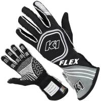 K1 RaceGear - K1 RaceGear Flex Youth Gloves - Black/Grey - 2X-Small