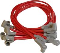 MSD - MSD Race Tailored Super Conductor Spark Plug Wire Set - (Red) - Fits All SB Chevy w/ Socket Style Distributor Cap w/ Wires Below Exhaust Manifolds, Headers - 90 Socket Distributor Boots & Terminals, 90 Spark Plug Boots & Terminals