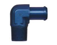 Earl's - Earl's Aluminum 90 Hose Barb to Pipe Thread Adapter - 1/2" Hose I.D. Size, 3/8" NPT