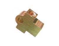 Earl's - Earl's Brass Tee Adapter - 3/8-24 I.F. On Sides, 3/8-24 Straight Thread On Branch, 1/4" Mounting Hole