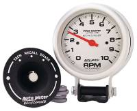 Auto Meter - Auto Meter 10,000 RPM Silver Pro-Comp Memory Tachometer - 3-3/4" w/ Memory