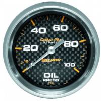 Auto Meter - Auto Meter Carbon Fiber Oil Pressure Gauge - 2-5/8" - 0-100 PSI
