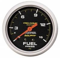 Auto Meter - Auto Meter Pro-Comp Liquid Filled Fuel Pressure Gauge - 2-5/8" - 0-15 PSI