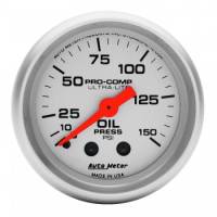 Auto Meter - Auto Meter Mini Ultra-Lite Oil Pressure Gauge - 2-1/16" - 0-150 PSI