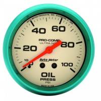 Auto Meter - Auto Meter Ultra-Nite Oil Pressure Gauge - 2-5/8" - 0-100 PSI