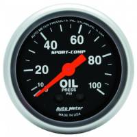 Auto Meter - Auto Meter 2-1/16" Mini Sport-Comp Oil Pressure Gauge - 0-100 PSI