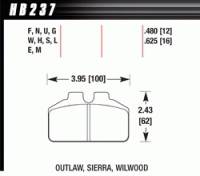 Hawk Performance - Hawk Performance Brake Pad Set - Fits Dynalite Bridgebolt & Similar Calipers - DTC-30 Compound
