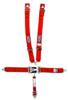 RJS Racing Equipment - RJS 5-Point Restraint System - Individual Shoulder Harness - Bolt-In Mount - 2" Anti-Sub - Red