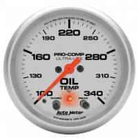 Auto Meter - Auto Meter 2-5/8" Ultra-Lite Electric Oil Temperature Gauge w/ Peak Memory & Warning - 100-340°
