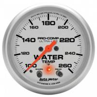Auto Meter - Auto Meter 2-5/8" Ultra-Lite Electric Water Temperature Gauge w/ Peak Memory & Warning - 100-260°