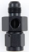 Fragola Performance Systems - Fragola Aluminum Gauge Adapter - Black -06 AN Male x -06 AN Female - 1/8" NPT Port On Side