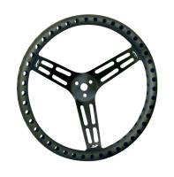 Longacre Racing Products - Longacre 14" Black Aluminum Non-Coated Steering Wheel - Dished - Drilled