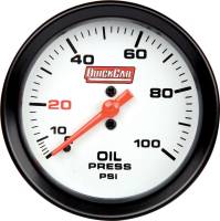 QuickCar Racing Products - QuickCar Extreme Oil Pressure Gauge w/ Built-In LED Warning Light - 2-5/8"