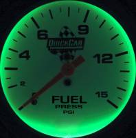 QuickCar Racing Products - QuickCar Extreme Fuel Pressure Gauge w/ Built-In LED Warning Light - 2-5/8"