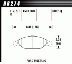 Disc Brake Pads - Brake Pad Sets - Street Performance - 1999-2004 Mustang D804 Pads (D804)