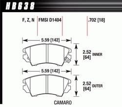 Disc Brake Pads - Brake Pad Sets - Street Performance - 2010-12 Camaro D1404 Pads (D1404)
