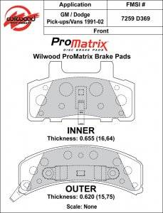 Disc Brake Pads - Brake Pad Sets - Street Performance - 1991-2002 GM Truck / 1994-98 Dodge Truck D369/D789 Pads (D369)
