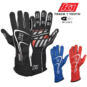 Racing Gloves - Shop All Auto Racing Gloves - K1 RaceGear Track 1 Youth Gloves - $79
