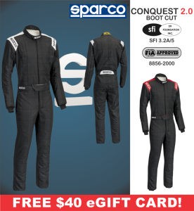 Racing Suits - Sparco Racing Suits - Sparco Conquest 2.0 Boot Cut Racing Suit - CLEARANCE $329.88
