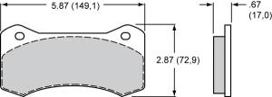 Disc Brake Pads - Brake Pad Sets - Circle Track - Wilwood Aero4 / 6 / W4A / W6A Brake Pads (6617)