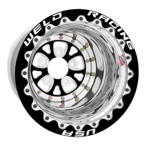Weld Racing V-Series Black Anodized Rear Beadlock Drag Wheels