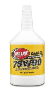 Oils, Fluids & Additives - Gear Oil - Red Line 75W-90 GL-5 Synthetic Gear Oil