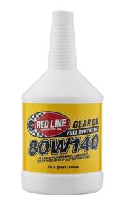 Oils, Fluids & Additives - Gear Oil - Red Line 80W-140 GL-5 Synthetic Gear Oil