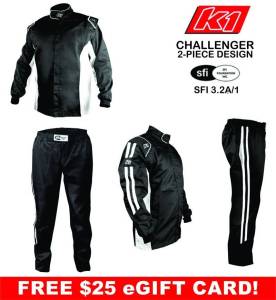 Racing Suits - Shop Single-Layer SFI-1 Suits - K1 RaceGear Challenger Suits - 2-Piece Design - $230