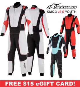 Karting Gear - Karting Suits - Alpinestars KMX-3 v2 S Youth Karting Suit - $314.95