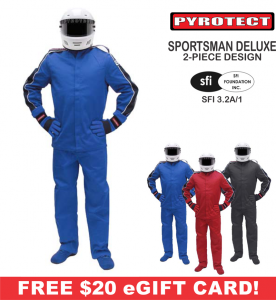 Racing Suits - Shop Single-Layer SFI-1 Suits - Pyrotect Sportsman Deluxe SFI-1 - 2 Pc - $198