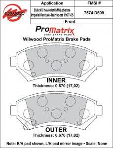1997-2008 GM Passenger Car D699/D753/D818/D850 Pads (D699)