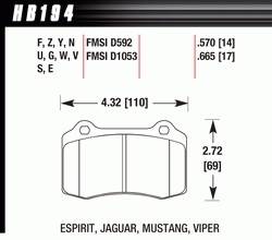 2010-12 Camaro / 2006-10 Charger/Challenger SRT-8 / Chrysler 300 D592/D1053 Pads (D1053)