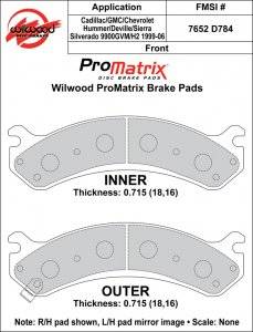2000-12 GM Truck D784 Pads (D784)