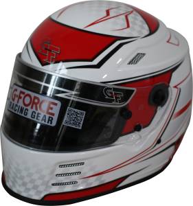 G-Force Rookie Graphic Helmet - White/Red Graphic